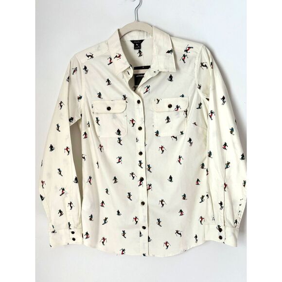 Eddie Bauer Women's Ski Novelty Print Shirt Size Medium New w/tag K58 - Picture 2 of 14